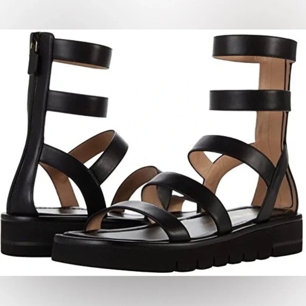 Stuart Weitzman Black Strappy Sandals